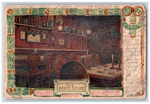 Bremen Germany Postcard View of Brewery The Best Room 1903 Posted Antique