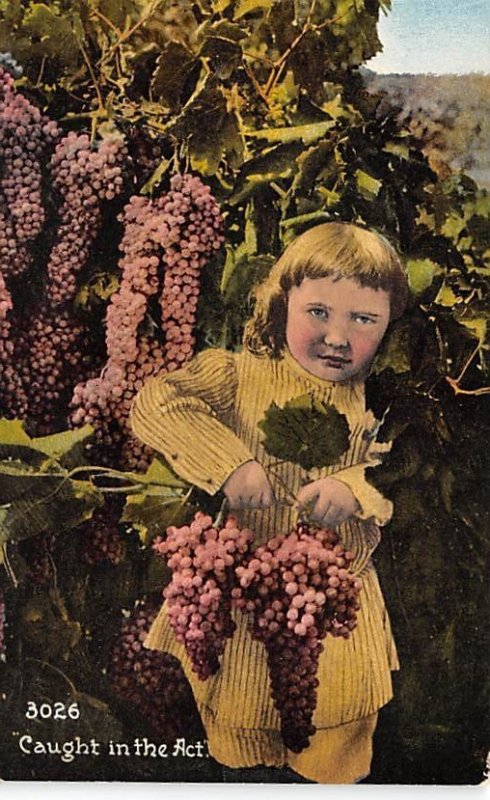 Girl eating grapes Still Life Unused 