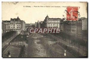 Old Postcard Clichy Place des Fetes and Leon Gambetta Avenue Panorama
