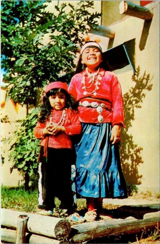 Lake George, NY New York BLUE CORN & RAINBOW Children At INDIAN VILLAGE Postcard