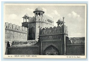 c1920s Watch Tower Designed Delhi Gate Fort, Delhi India Unposted Postcard 