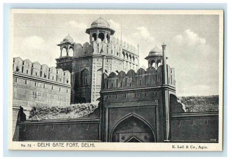 c1920s Watch Tower Designed Delhi Gate Fort, Delhi India Unposted Postcard 