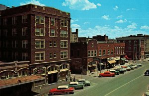 Downtown Street Scene Columbia Missouri Vintage Standard View Postcard Old Cars