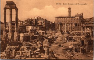 Vtg Roma Foro Romano col Campidoglio Rome Italy 1910s Old View Postcard