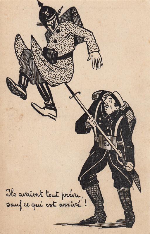 Anti Kaiser military satire caricature World War I France postcard