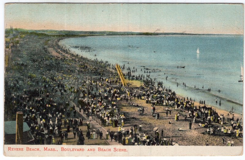 Revere Beach, Mass, Boulevard and Beach Scene