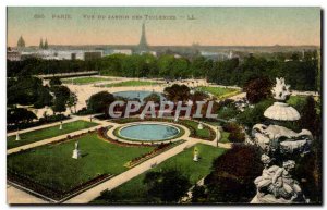 Paris Old Postcard View of the Tuileries Garden Eiffel Tower