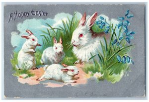 Mason City Nora Springs Iowa IA Postcard Easter Flowers Bunnies Rabbit Tuck