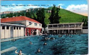 LAVA HOT SPRINGS, ID Idaho     BATHING POOL  1948   Roadside   Postcard