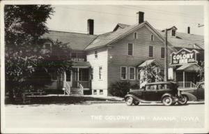 Amana IA Colony Inn 1930s-40s Car Real Photo Postcard