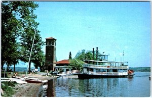 VINTAGE POSTCARD CHAUTAUQUA BELLE DOCKED AT CHATAUQUA INSTITUTION N.Y.