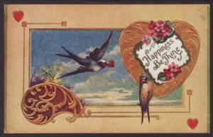 Happiness Be Thine,Birds Postcard 