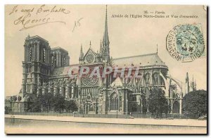 Old Postcard Paris Apse of the Church of Our Lady and Overview