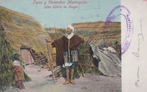 Tipos Y Viviendas Marroquies Una Kabila De Tanger Old African Moroccan Postcard