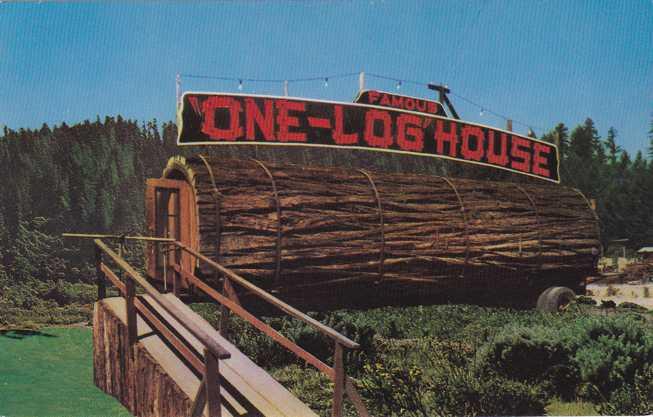 Famouse One Log Redwood House CA, California