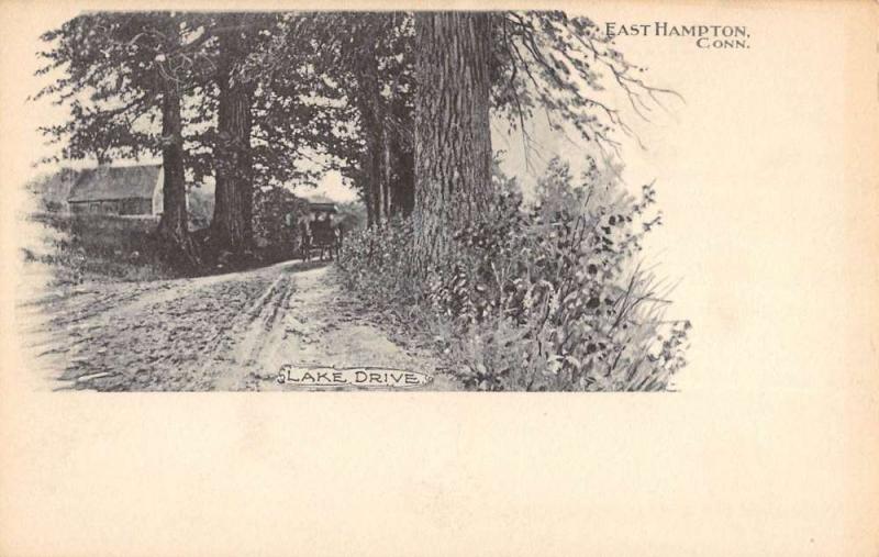 East Hampton Connecticut Lake Drive Scenic View Antique Postcard K101933