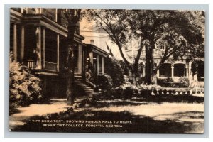 Vintage 1943 Photo Postcard Bessie Tift College Dorms Ponder Hall Forsyth GA