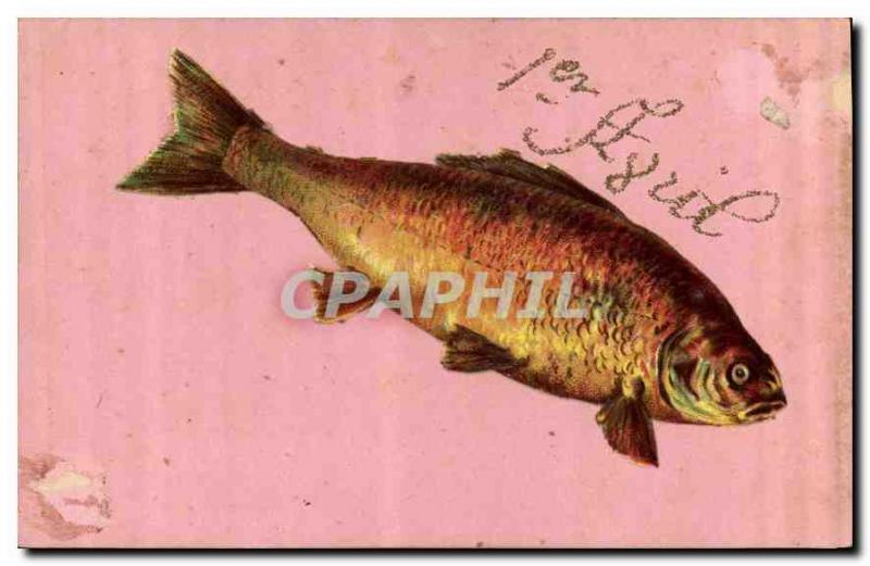 Postcard Old Poisson April 1st