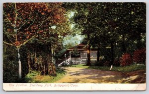 The Pavilion Beardsley Park Bridgeport Connecticut CT Forest House Postcard