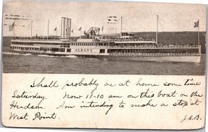 Postcard NY Hudson River Day Line Steamer Albany