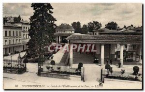 Old Postcard Contrexeville Entree L & # 39Etablissement and Park