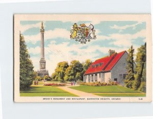 Postcard Brock's Monument and Restaurant Queenston Heights Ontario Canada