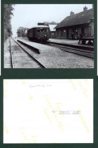 Denmark. Photo Card. Reprint. Railway,Train. Gandrup Station.