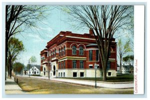 c1905 High School Building Street View Concord New Hampshire NH Postcard 