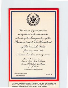 Postcard Facsimile Inauguration of the President and Vice President DC USA