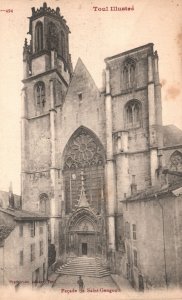 Vintage Postcard 1910's Toul Illustre Façade De Saint Gengoult Cathedral France