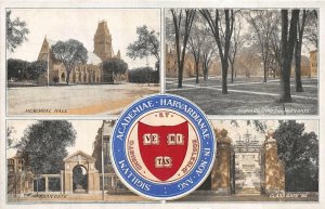 BOSTON MASSACHUSETTS HARVARD UNIVERSITY MULTI-VIEW POSTCARD 1907 ***