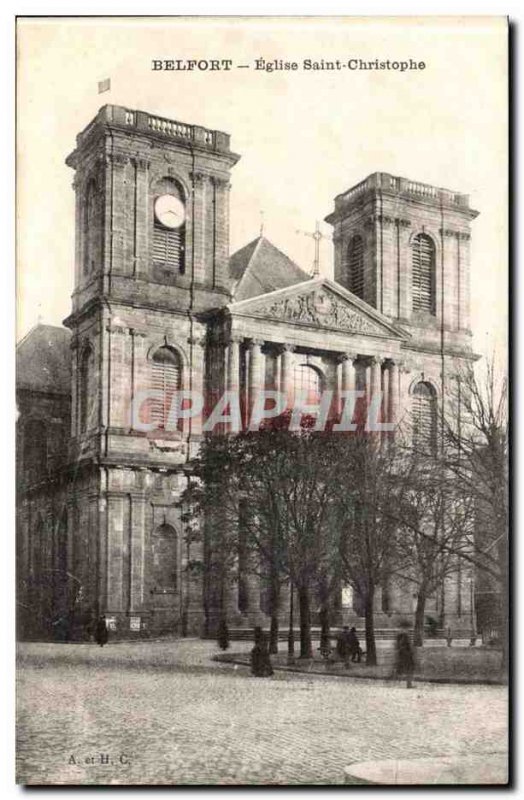 Belfort Old Postcard St. Christopher Church