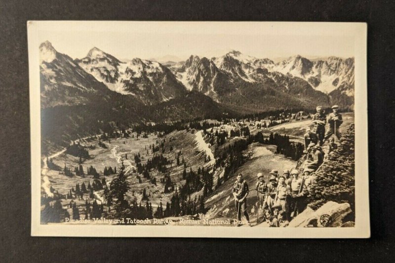 Vintage Paradise Valley Rainier National Park Washington RPPC Real Photo