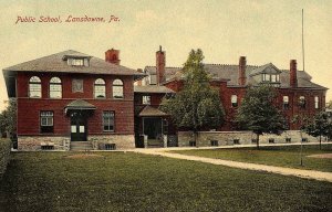 C.1910 Public School, Lansdowne, Pa. Vintage Postcard P137