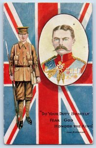 Great Britain Postcard Lord Kitchener UK Flag c1910 Antique WW1 Topical