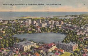 Florida St Petersburg Aerial View Of The Heart Of The City 1940