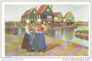 Netherlands Marken Girls In Traditional Costume