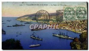 Old Postcard Villefranche sur mer The bay and the Yacht & # 39escadre
