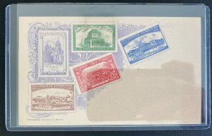 Rare Ten Pan American Exposition Stamp On Stamp Postcards Complete Set Mint