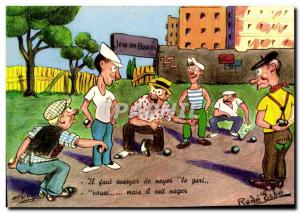 Modern Postcard Game of bowls Marseilles Jokes Rene Esbe