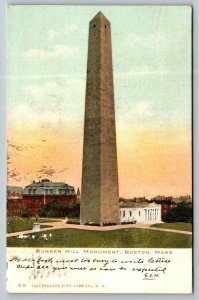 Bunker Hill Monument  Boston  Massachusetts   Postcard  1906