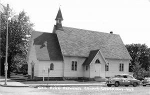 Autos 1940s Clark County Zion Evangelical Church Greenwood Wisconsin RPPC 1007