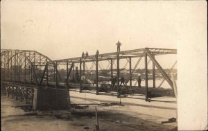 Hinckley Fairfield ME Maine Bridge Workers Construction Real Photo Postcard