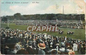 Old Postcard Field of Racing Horses Equestrian Auteuil