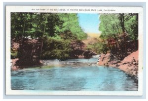 Vintage RPPC Big Sur River At Big Sur Lodge Hand Colored Postcard P129E