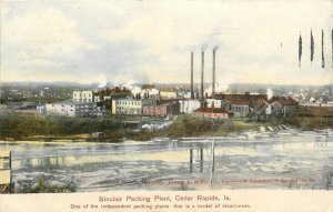 Postcard 1907 Iowa Cedar Rapids Sinclair Plant Muffin Hand Colored IA24-510