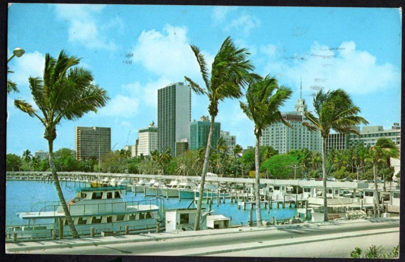 Florida MIAMI New Marina at Bayfront Park Boats pm1973 - Chrome