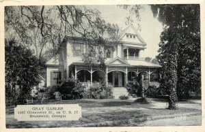 Postcard 1930s Georgia Brunswick Gray Gables Hotel roadside Dexter 23-13423