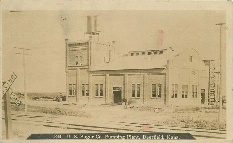 Deerfield Kansas US Sugar Pumping Plant 1910 Zercher RPPC Photo Postcard 11692