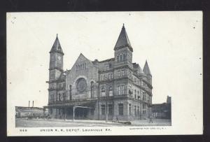 LOUISVILLE KENTUCKY UNION RAILROAD DEPOT TRAIN STATION KY VINTAGE POSTCARD